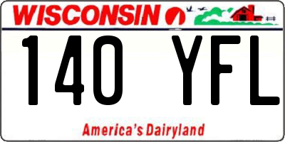 WI license plate 140YFL