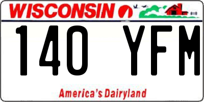 WI license plate 140YFM
