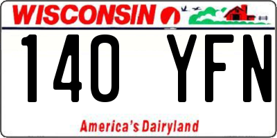 WI license plate 140YFN