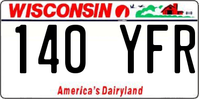 WI license plate 140YFR