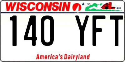WI license plate 140YFT