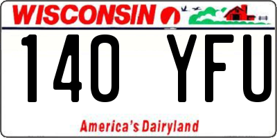WI license plate 140YFU