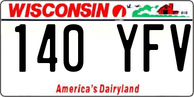 WI license plate 140YFV