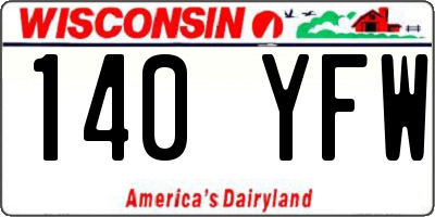 WI license plate 140YFW