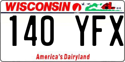 WI license plate 140YFX