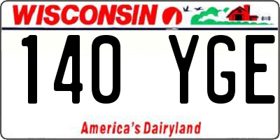 WI license plate 140YGE