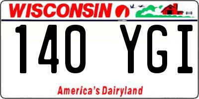 WI license plate 140YGI