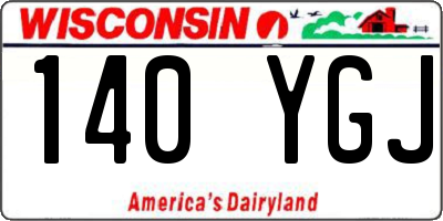 WI license plate 140YGJ