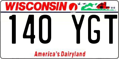 WI license plate 140YGT