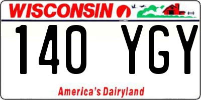 WI license plate 140YGY