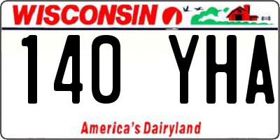 WI license plate 140YHA