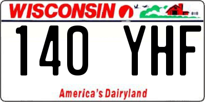 WI license plate 140YHF