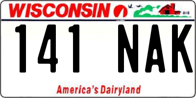 WI license plate 141NAK