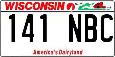 WI license plate 141NBC