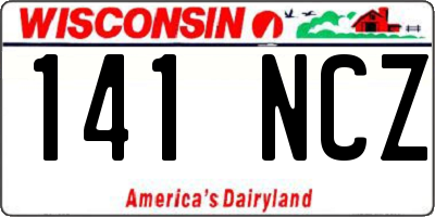 WI license plate 141NCZ