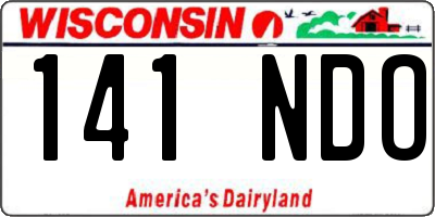 WI license plate 141NDO