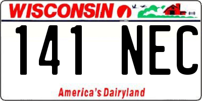 WI license plate 141NEC