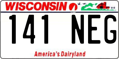 WI license plate 141NEG