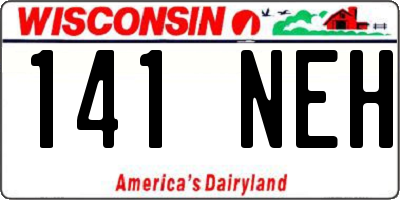 WI license plate 141NEH