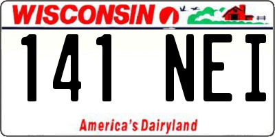 WI license plate 141NEI