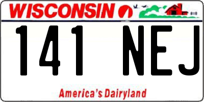 WI license plate 141NEJ