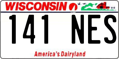 WI license plate 141NES