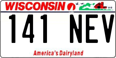 WI license plate 141NEV