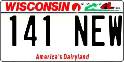WI license plate 141NEW