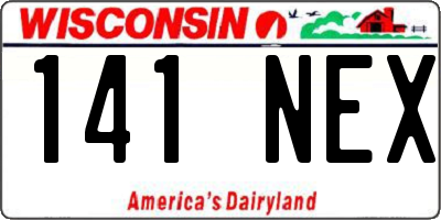 WI license plate 141NEX