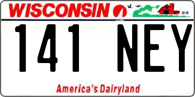 WI license plate 141NEY