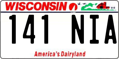 WI license plate 141NIA