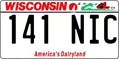 WI license plate 141NIC