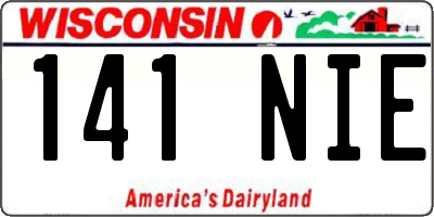 WI license plate 141NIE