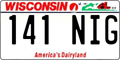WI license plate 141NIG