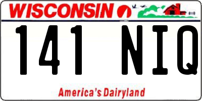 WI license plate 141NIQ