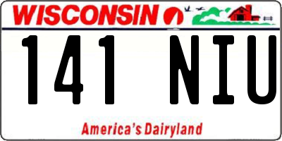 WI license plate 141NIU