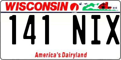 WI license plate 141NIX