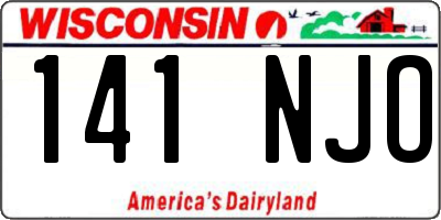 WI license plate 141NJO