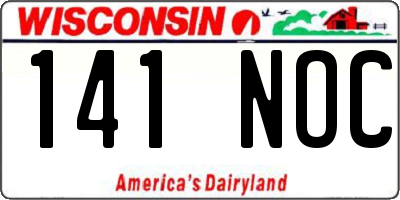 WI license plate 141NOC