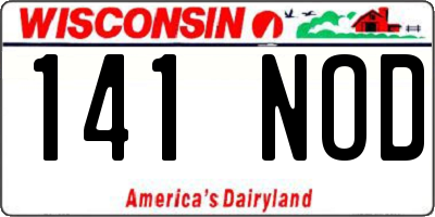 WI license plate 141NOD
