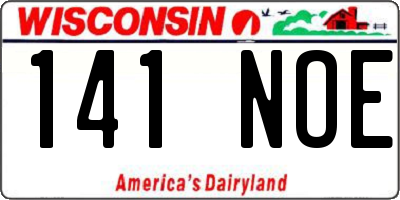 WI license plate 141NOE