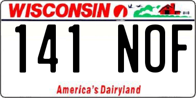 WI license plate 141NOF