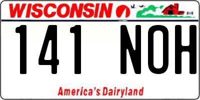 WI license plate 141NOH