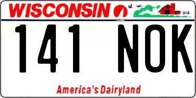 WI license plate 141NOK