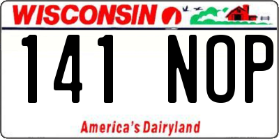 WI license plate 141NOP