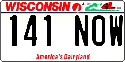 WI license plate 141NOW