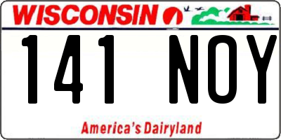 WI license plate 141NOY