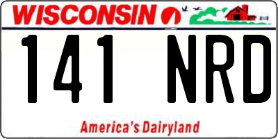 WI license plate 141NRD