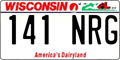 WI license plate 141NRG