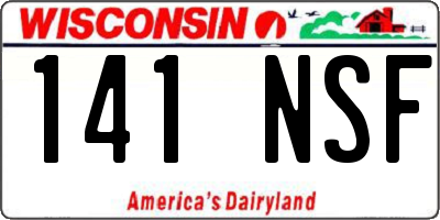 WI license plate 141NSF